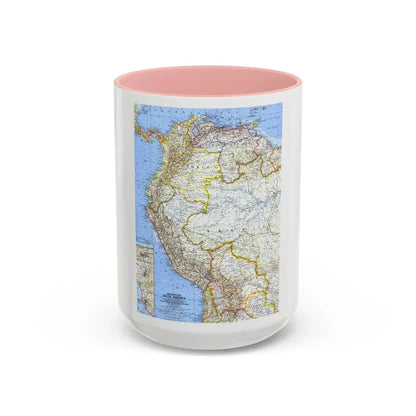 South America - Northwestern (1964) (Map) Accent Coffee Mug 15oz Pink - Go Mug Yourself