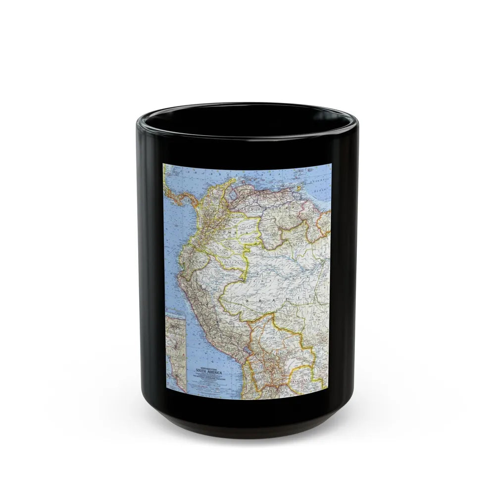 South America - Northwestern (1964) (Map) Black Coffee Mug-15oz-Go Mug Yourself