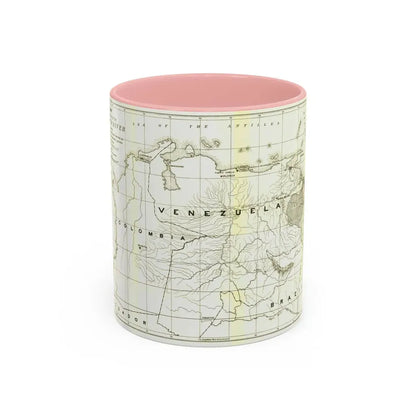 South America - Orinoco River (1896 (Map) Accent Coffee Mug 11oz Pink - Go Mug Yourself