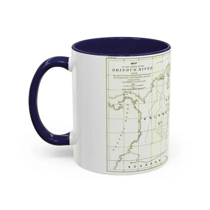 South America - Orinoco River (1896 (Map) Accent Coffee Mug - Go Mug Yourself