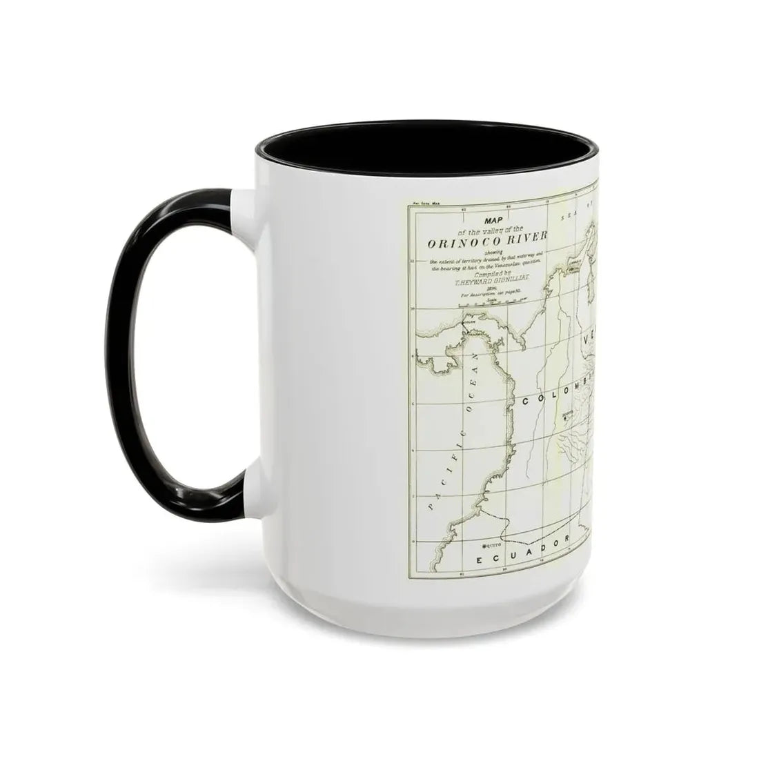 South America - Orinoco River (1896 (Map) Accent Coffee Mug - Go Mug Yourself