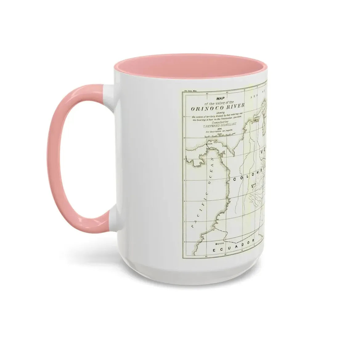 South America - Orinoco River (1896 (Map) Accent Coffee Mug - Go Mug Yourself