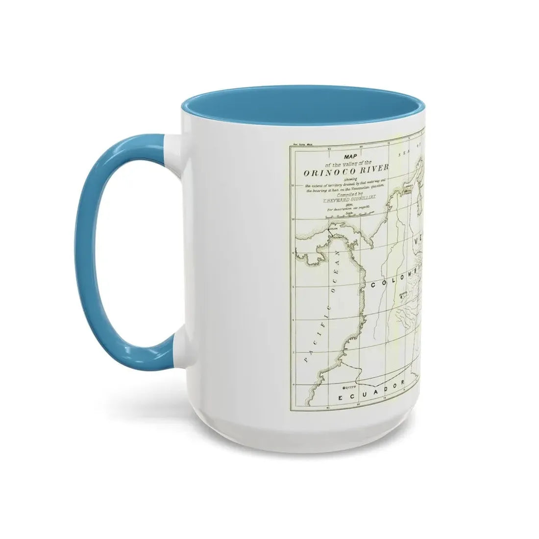 South America - Orinoco River (1896 (Map) Accent Coffee Mug - Go Mug Yourself