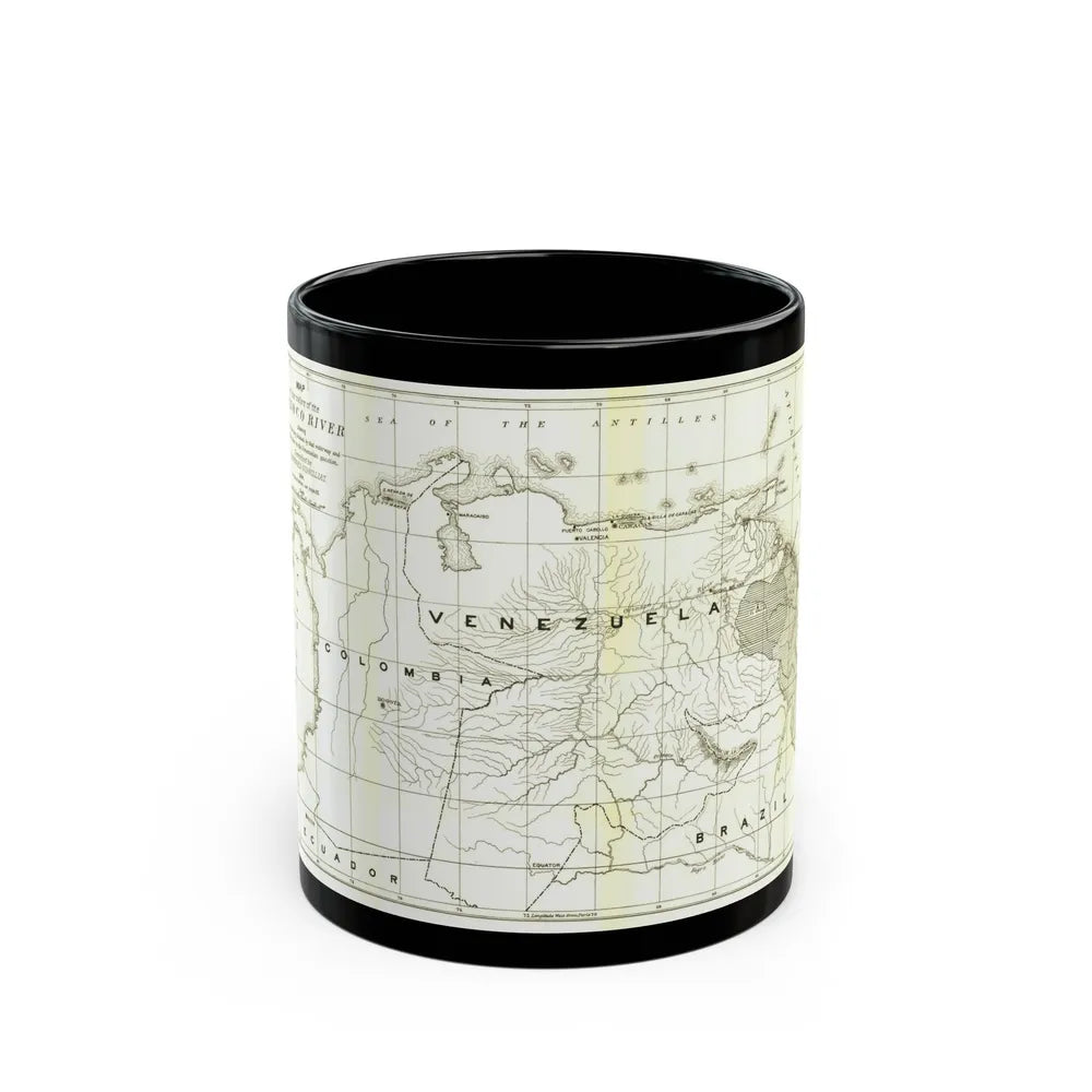 South America - Orinoco River (1896 (Map) Black Coffee Mug-11oz-Go Mug Yourself