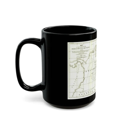 South America - Orinoco River (1896 (Map) Black Coffee Mug-Go Mug Yourself