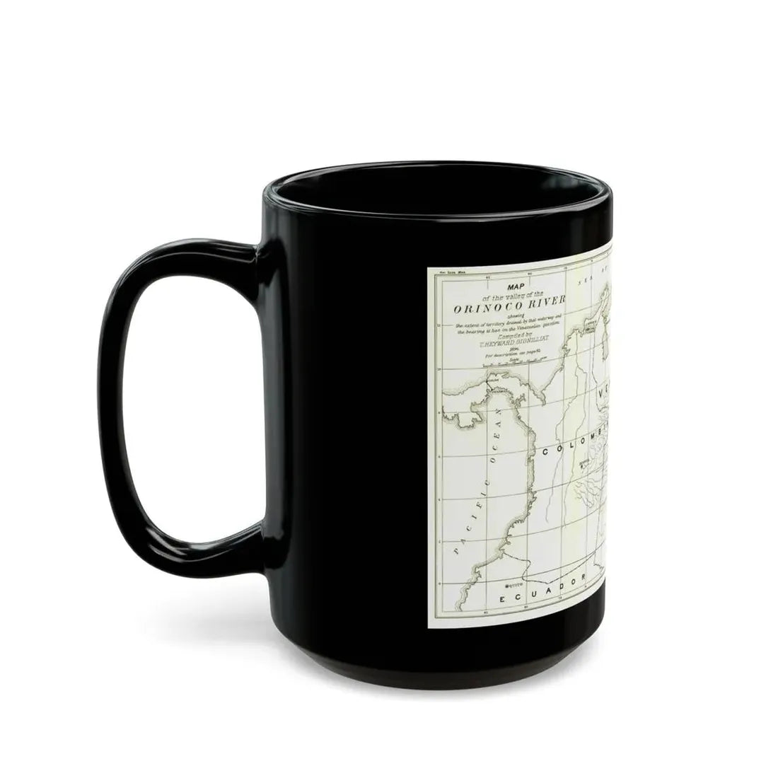 South America - Orinoco River (1896 (Map) Black Coffee Mug - Go Mug Yourself