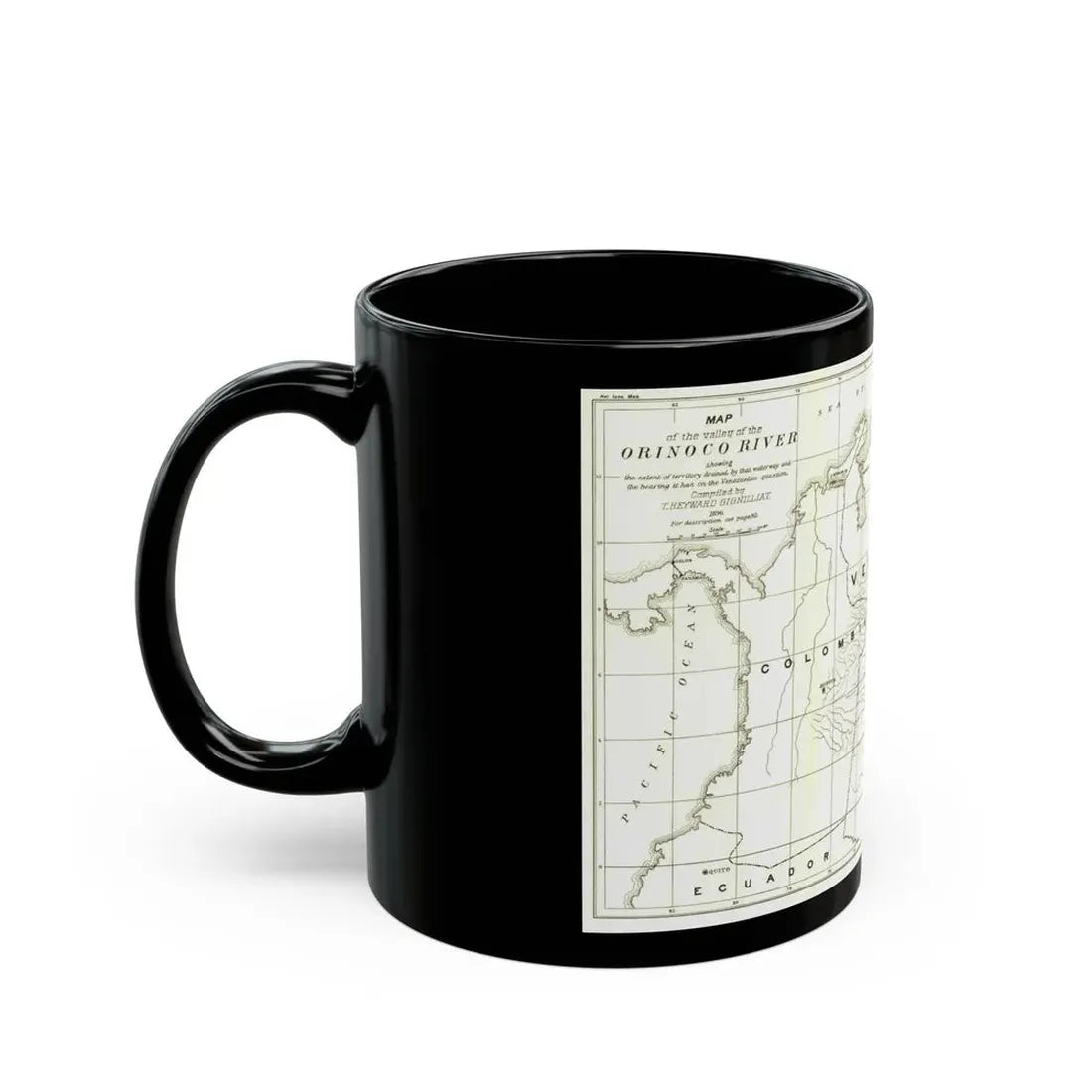 South America - Orinoco River (1896 (Map) Black Coffee Mug - Go Mug Yourself
