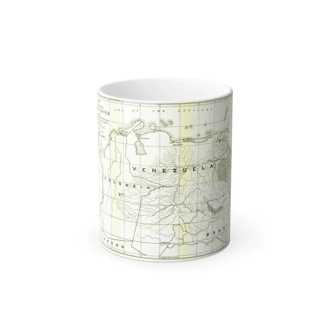South America - Orinoco River (1896 (Map) Color Changing Mug 11oz Default Title - Go Mug Yourself