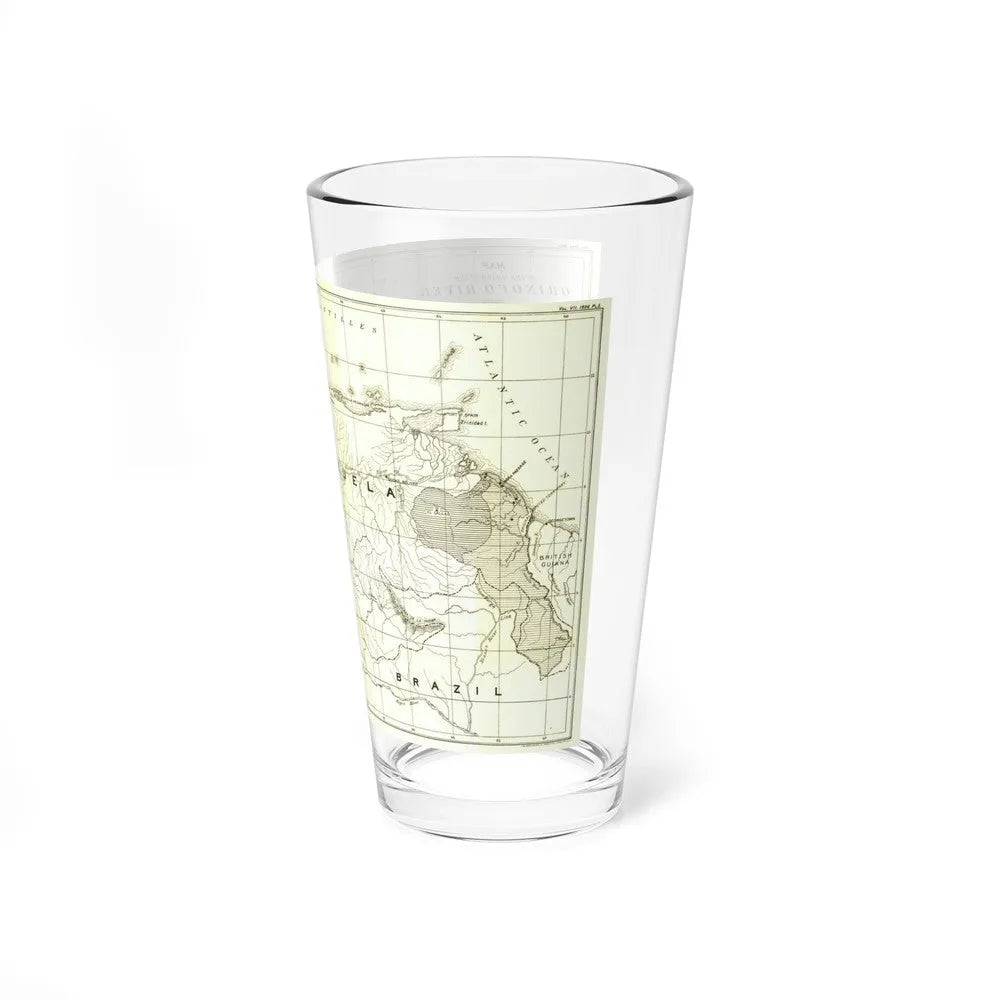 South America - Orinoco River (1896 (Map) Pint Glass 16oz-Go Mug Yourself