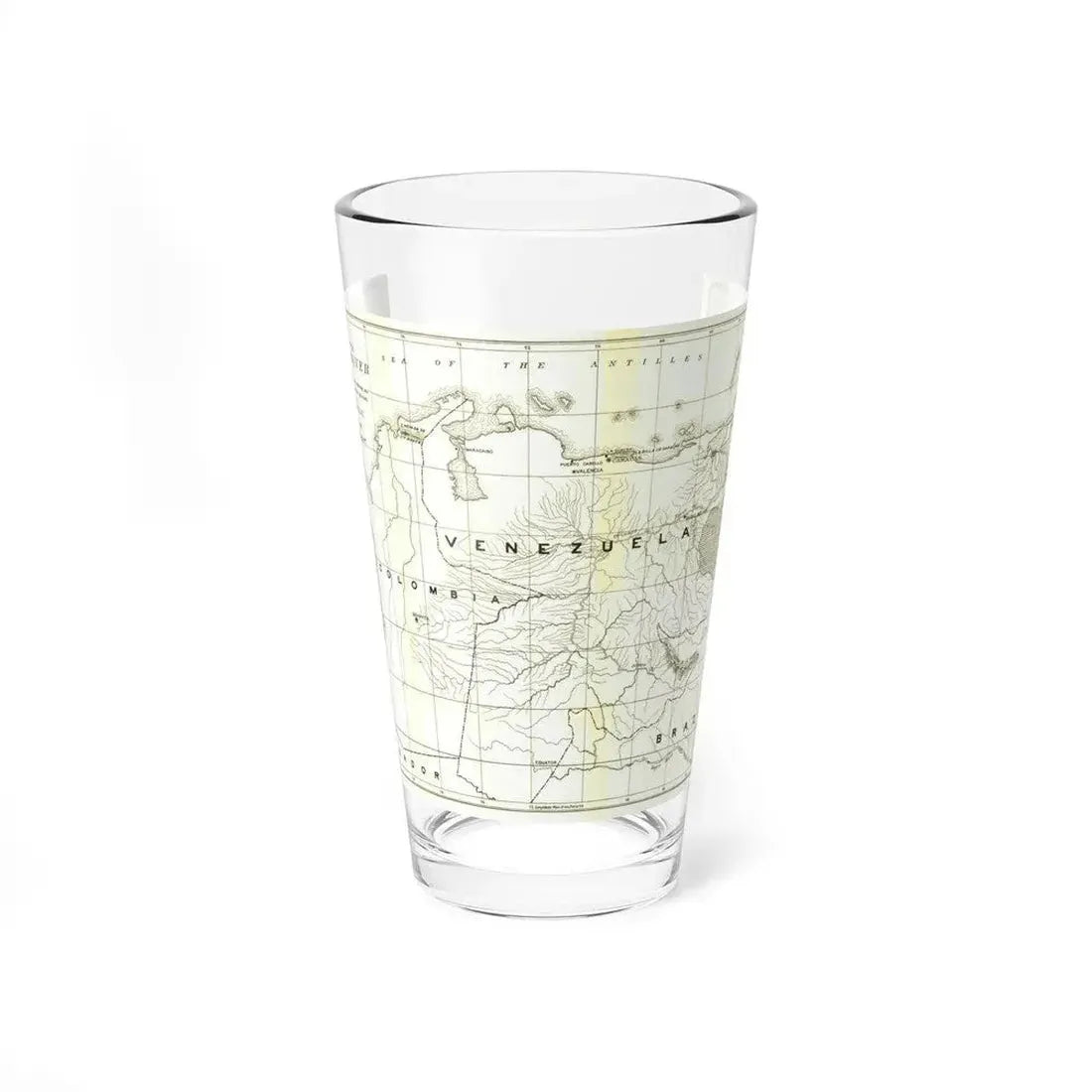 South America - Orinoco River (1896 (Map) Pint Glass 16oz - Go Mug Yourself