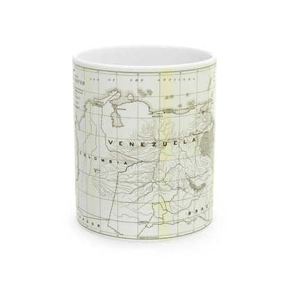 South America - Orinoco River (1896 (Map) White Coffee Mug-11oz-Go Mug Yourself