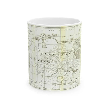 South America - Orinoco River (1896 (Map) White Coffee Mug 11oz - Go Mug Yourself
