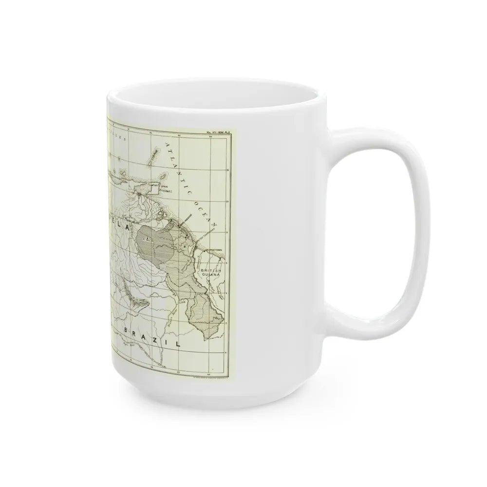 South America - Orinoco River (1896 (Map) White Coffee Mug-Go Mug Yourself