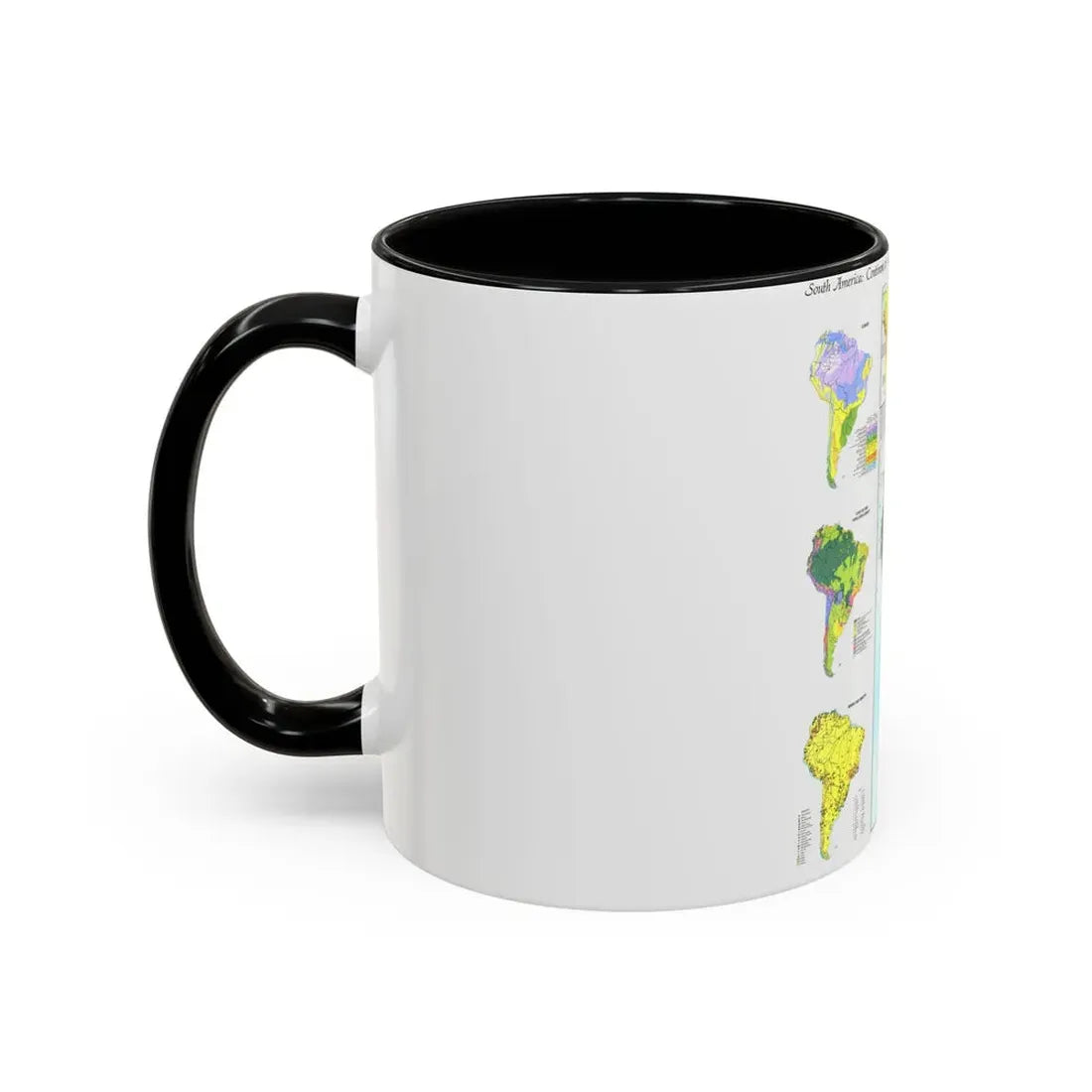 South America - Physical Map (1972) (Map) Accent Coffee Mug - Go Mug Yourself