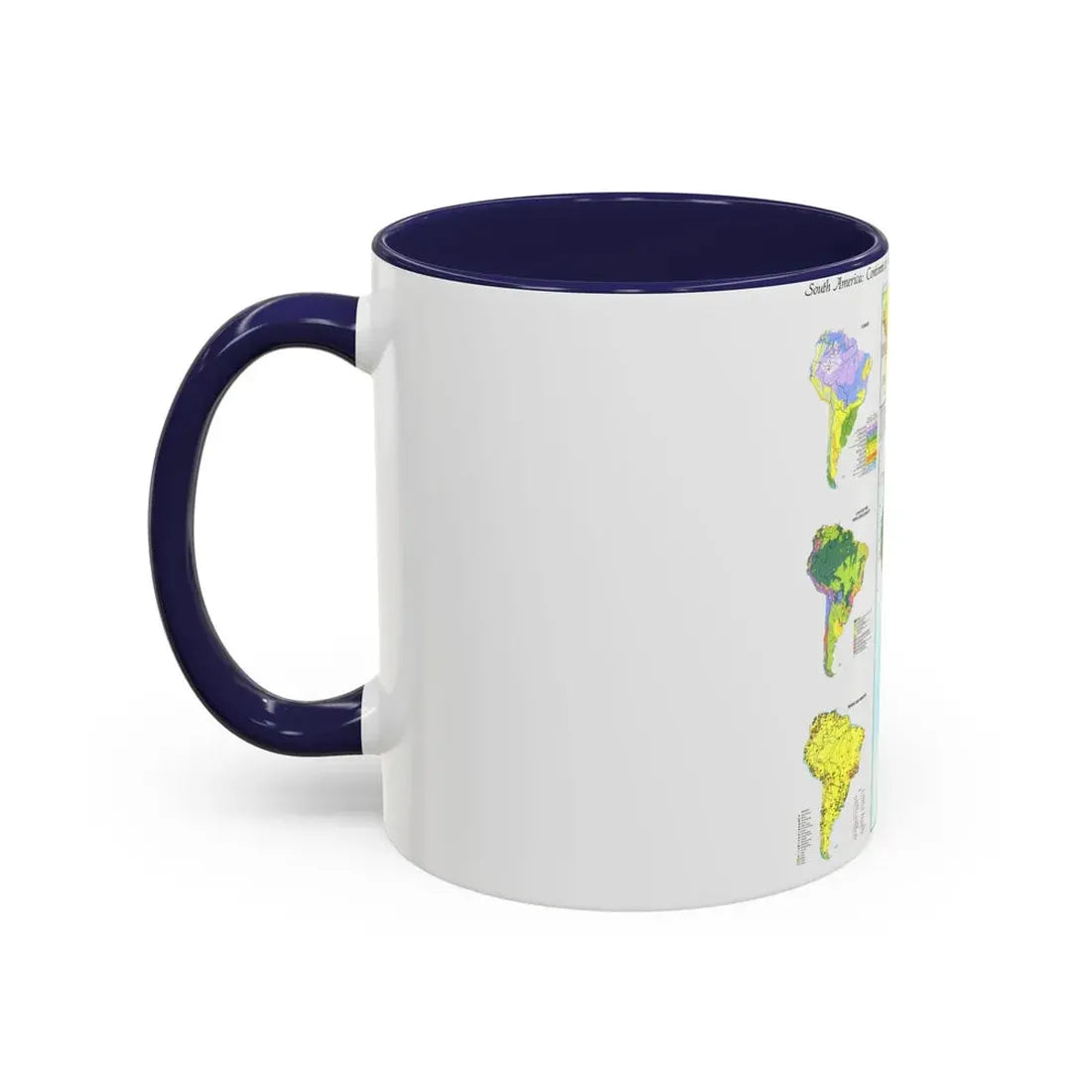 South America - Physical Map (1972) (Map) Accent Coffee Mug - Go Mug Yourself