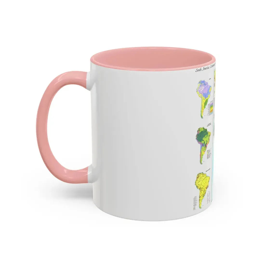 South America - Physical Map (1972) (Map) Accent Coffee Mug - Go Mug Yourself