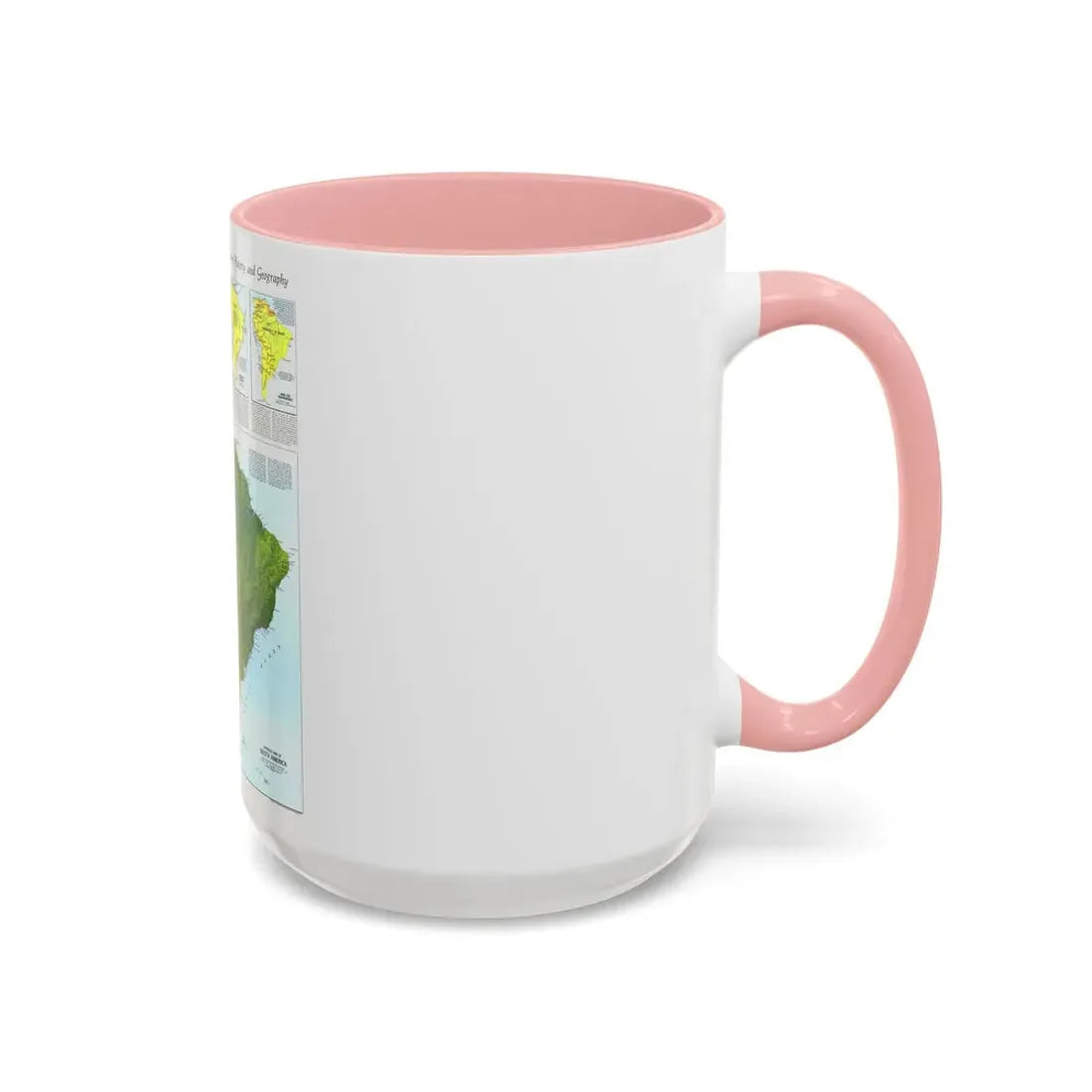 South America - Physical Map (1972) (Map) Accent Coffee Mug - Go Mug Yourself