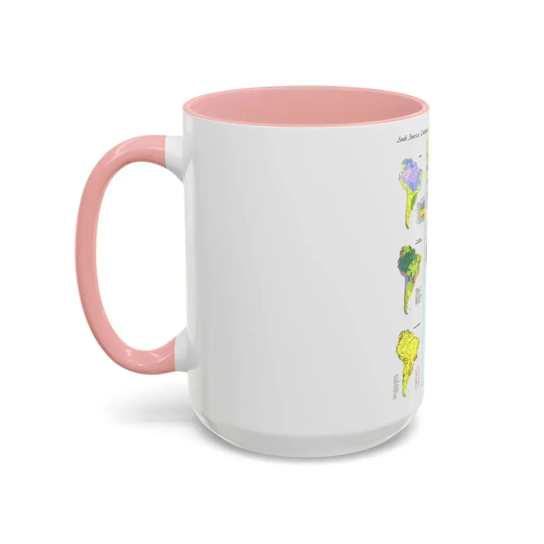 South America - Physical Map (1972) (Map) Accent Coffee Mug - Go Mug Yourself