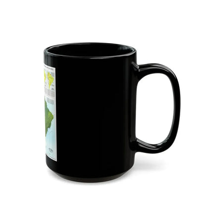 South America - Physical Map (1972) (Map) Black Coffee Mug - Go Mug Yourself