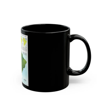 South America - Physical Map (1972) (Map) Black Coffee Mug-Go Mug Yourself