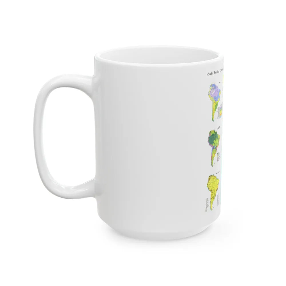 South America - Physical Map (1972) (Map) White Coffee Mug-Go Mug Yourself