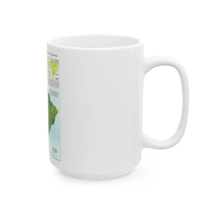 South America - Physical Map (1972) (Map) White Coffee Mug - Go Mug Yourself