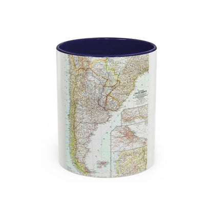 South America - Southern (1958) (Map) Accent Coffee Mug 11oz Navy - Go Mug Yourself