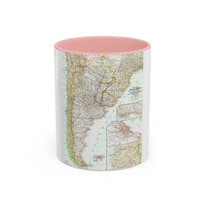 South America - Southern (1958) (Map) Accent Coffee Mug 11oz Pink - Go Mug Yourself