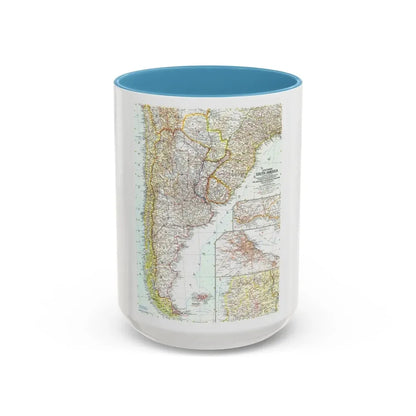 South America - Southern (1958) (Map) Accent Coffee Mug 15oz Light Blue - Go Mug Yourself