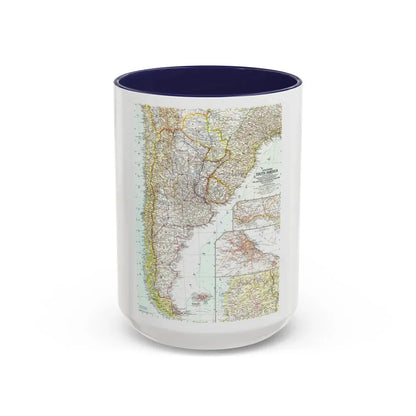 South America - Southern (1958) (Map) Accent Coffee Mug 15oz Navy - Go Mug Yourself