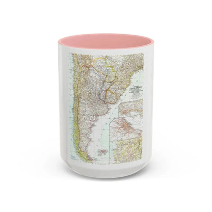 South America - Southern (1958) (Map) Accent Coffee Mug 15oz Pink - Go Mug Yourself