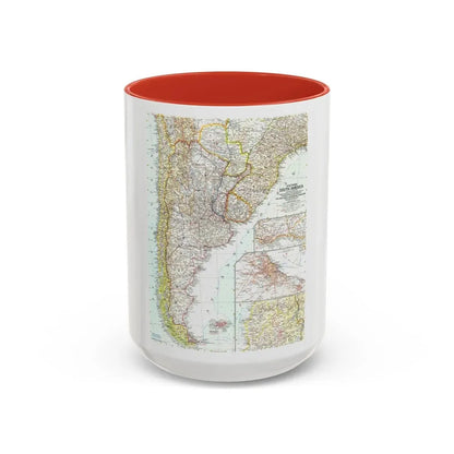 South America - Southern (1958) (Map) Accent Coffee Mug 15oz Red - Go Mug Yourself