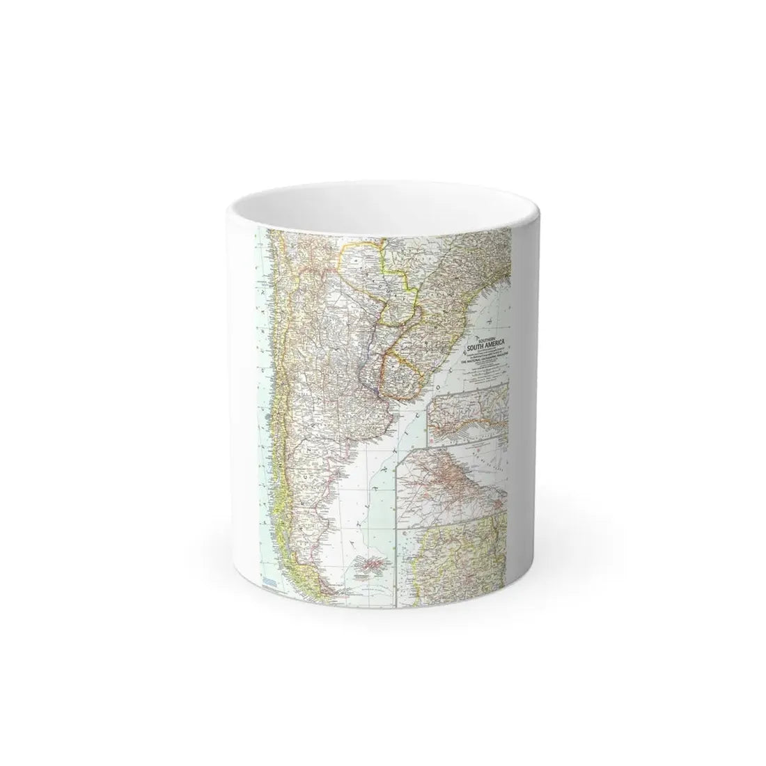 South America - Southern (1958) (Map) Color Changing Mug 11oz - Go Mug Yourself