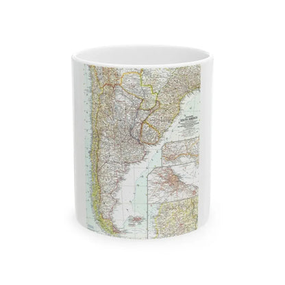 South America - Southern (1958) (Map) White Coffee Mug 11oz - Go Mug Yourself