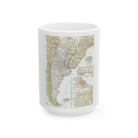 South America - Southern (1958) (Map) White Coffee Mug-15oz-Go Mug Yourself