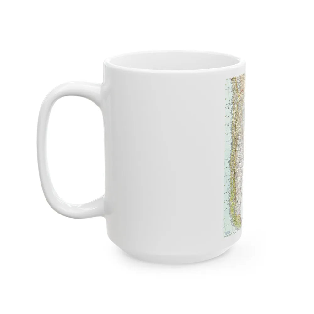 South America - Southern (1958) (Map) White Coffee Mug-Go Mug Yourself