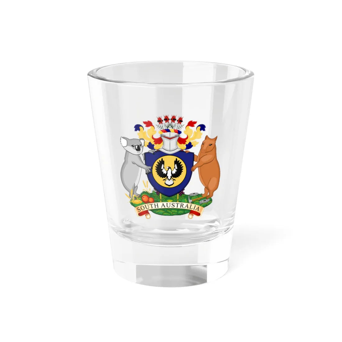 South Australia coat of arms proposal 1984 (Australia) (Coat of Arms) Shot Glass 1.5oz 1.5oz - Go Mug Yourself