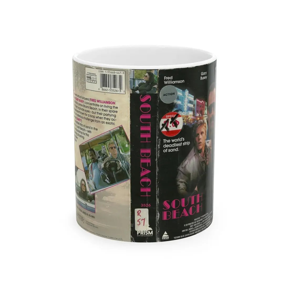SOUTH BEACH (VHS COVER) - White Coffee Mug 11oz - Go Mug Yourself