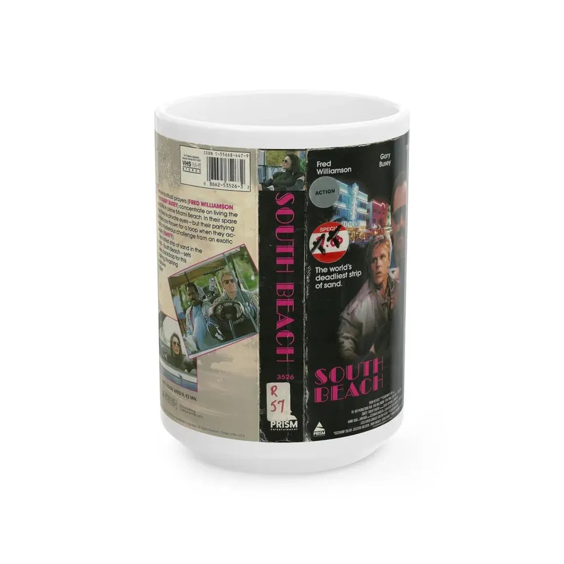SOUTH BEACH (VHS COVER) - White Coffee Mug 15oz - Go Mug Yourself
