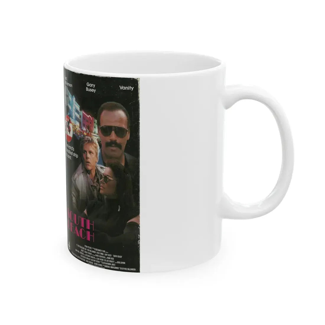 SOUTH BEACH (VHS COVER) - White Coffee Mug - Go Mug Yourself