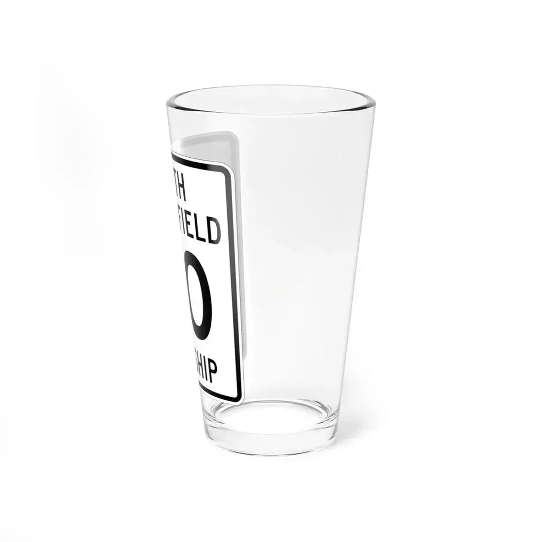South Bloomfield Township Morrow County Ohio tall route shield template (Ohio) (Road Sign) Pint Glass 16oz - Go Mug Yourself