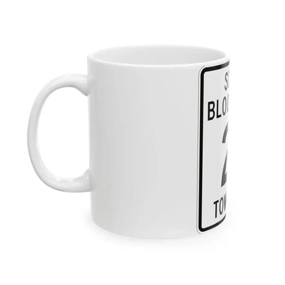 South Bloomfield Township Route 21 Morrow County Ohio (Ohio) (Road Sign) White Coffee Mug - Go Mug Yourself