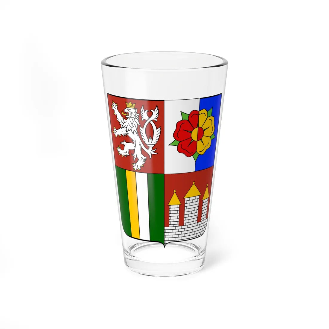 South Bohemian Region CoA CZ (Czech Republic) (Coat of Arms) Pint Glass 16oz 16oz - Go Mug Yourself