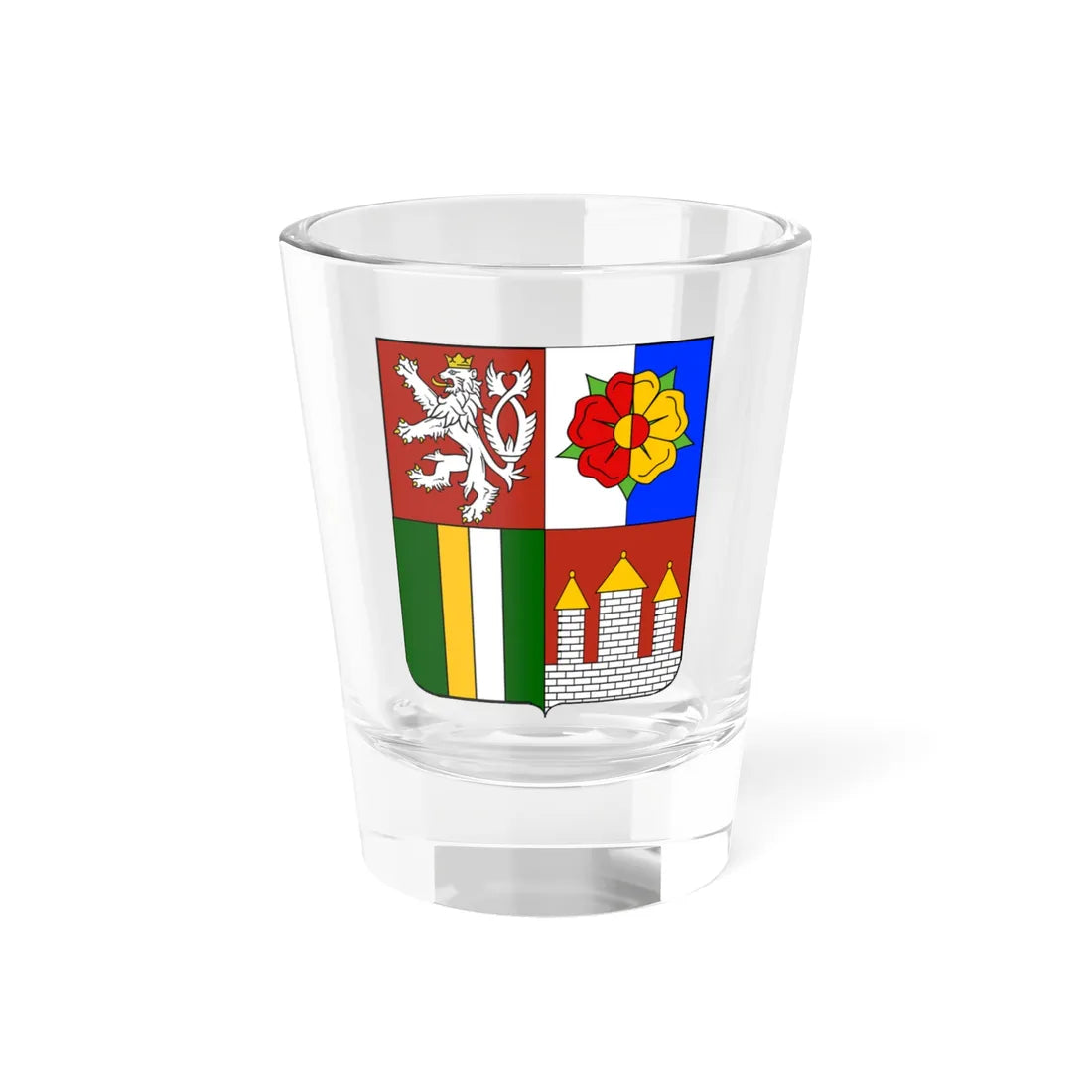 South Bohemian Region CoA CZ (Czech Republic) (Coat of Arms) Shot Glass 1.5oz 1.5oz - Go Mug Yourself