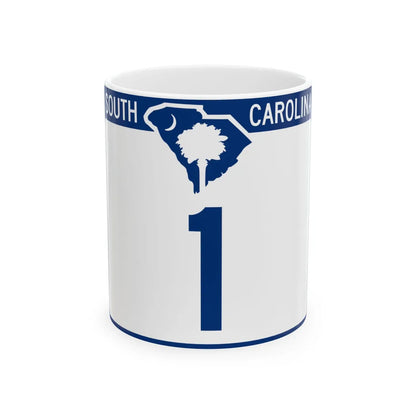 South Carolina 1 (South Carolina) (Road Sign) White Coffee Mug 11oz - Go Mug Yourself