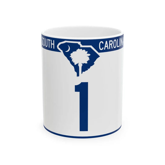 South Carolina 1 (South Carolina) (Road Sign) White Coffee Mug 11oz - Go Mug Yourself