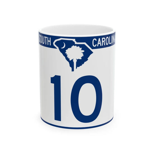 South Carolina 10 (South Carolina) (Road Sign) White Coffee Mug 11oz - Go Mug Yourself