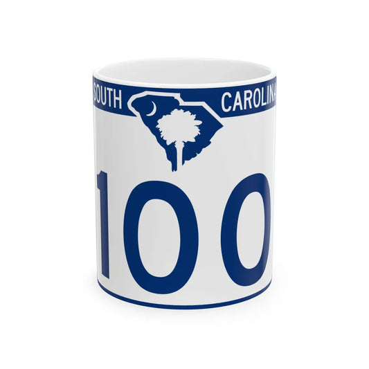 South Carolina 100 (South Carolina) (Road Sign) White Coffee Mug 11oz - Go Mug Yourself