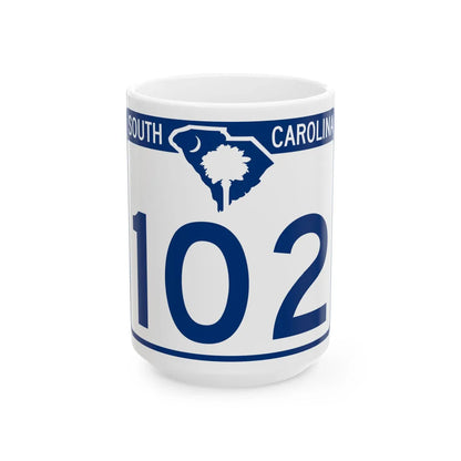 South Carolina 102 (South Carolina) (Road Sign) White Coffee Mug 15oz - Go Mug Yourself
