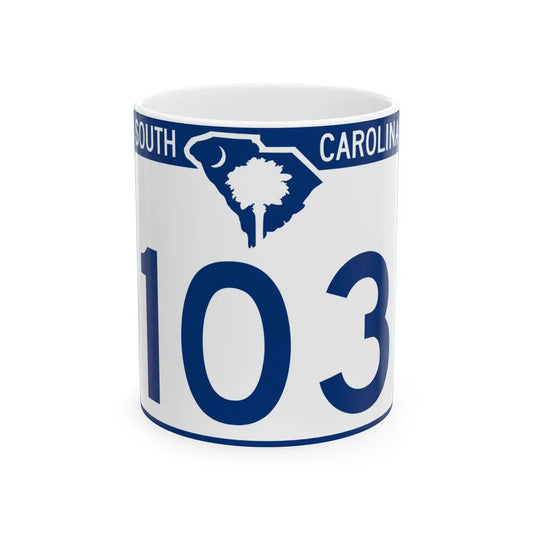 South Carolina 103 (South Carolina) (Road Sign) White Coffee Mug 11oz - Go Mug Yourself